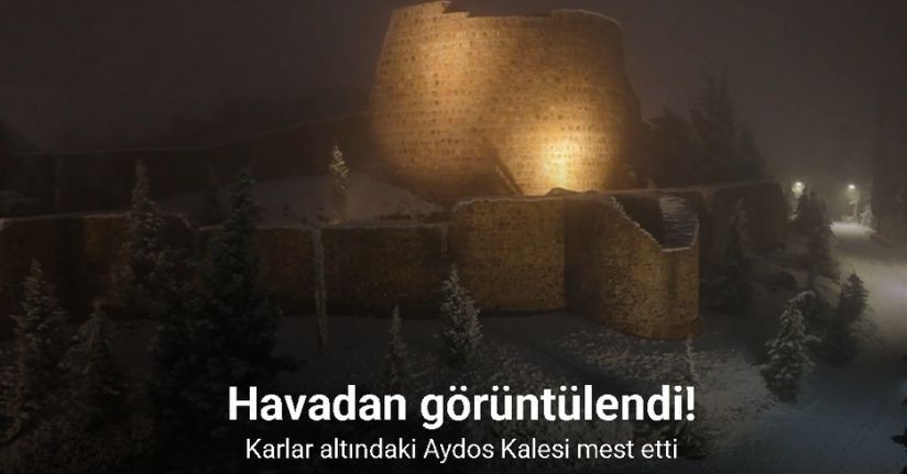 Karlar altındaki Aydos Kalesi mest etti