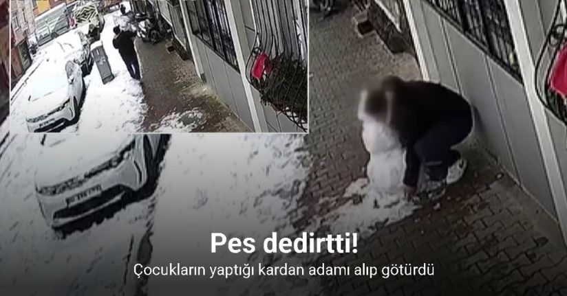 Küçükçekmece’de çocukların yaptığı kardan adamı götürdü
