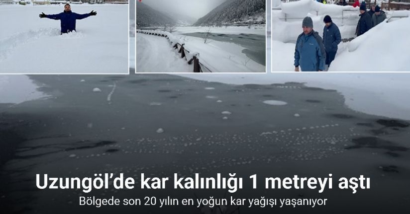 Uzungöl’de kar kalınlığı 1 metreyi aştı