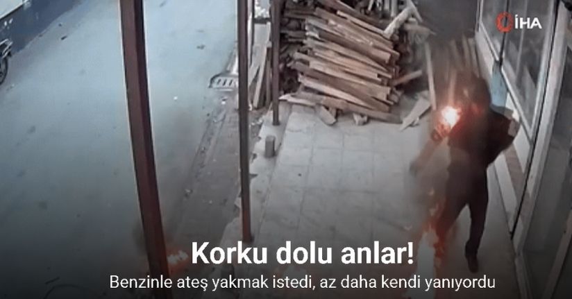 Benzinle ateş yakmak istedi, az daha kendi yanıyordu