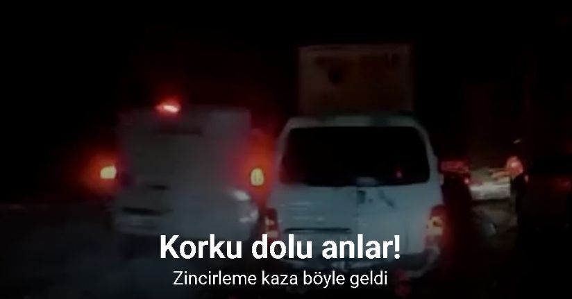 Kamyonet zincirleme kazaya neden oldu... O anlar kamerada