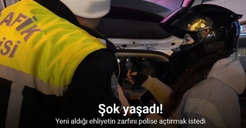 Avcılar’da yeni aldığı ehliyetin zarfını polise açtıran kadın sürücü ilk cezasını yedi