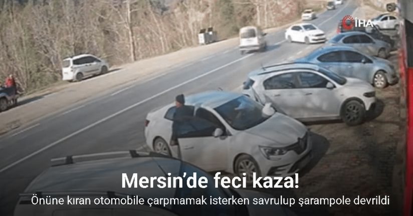 Mersin’de 6 kişinin içinde olduğu araç devrildi