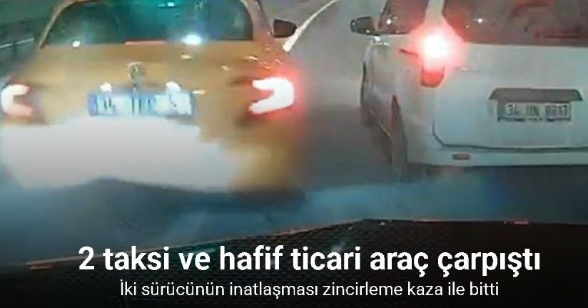 Eyüpsultan’da iki sürücünün inatlaşması zincirleme kaza ile bitti