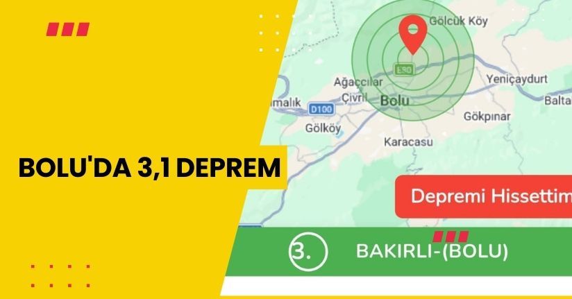 Bolu'da 3,1 Deprem