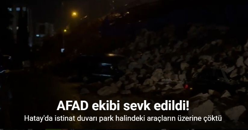 İstinat duvarı park halindeki araçların üzerine çöktü