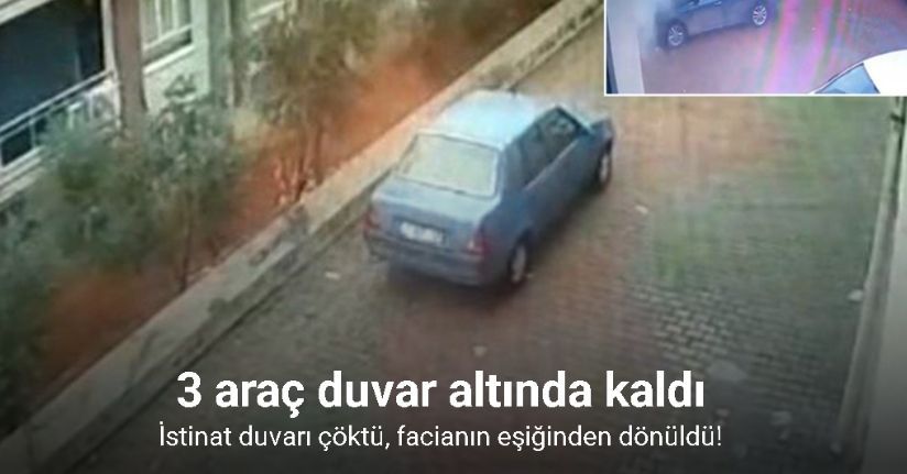 Gaziantep’te istinat duvarının çöktüğü anların görüntüsü ortaya çıktı