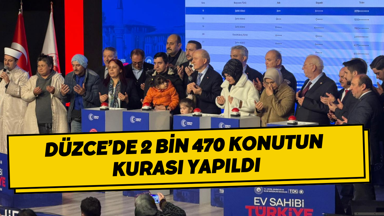 Düzce’de 2 Bin 470 Konutun Kurası Yapıldı