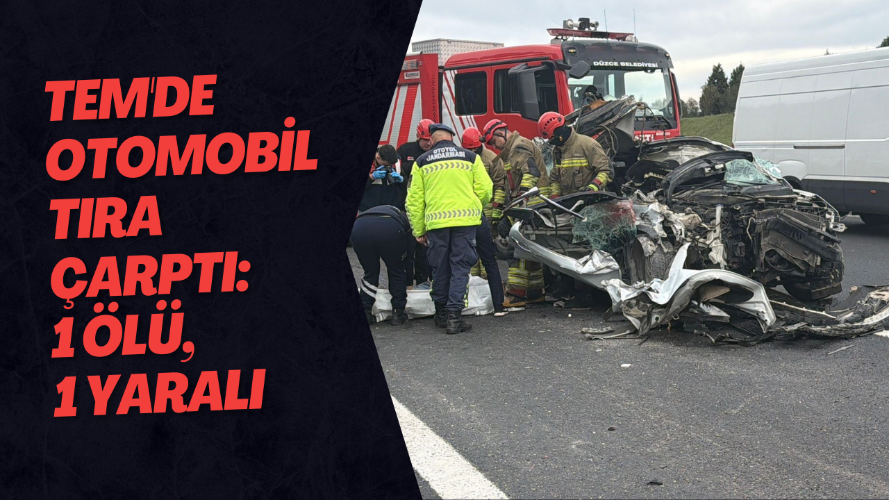 TEM'de Otomobil Tıra Çarptı: 1 Ölü, 1 Yaralı