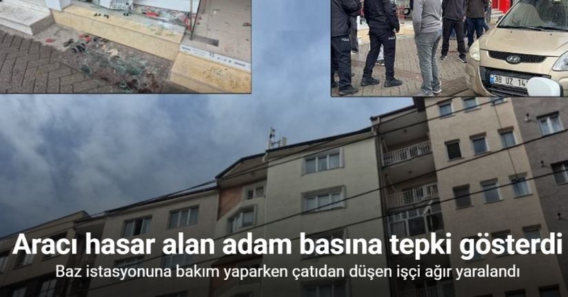 Baz istasyonuna bakım yaparken çatıdan düşen işçi ağır yaralandı