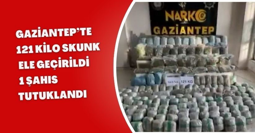Gaziantep’te 121 kilo skunk ele geçirildi: 1 şahıs tutuklandı