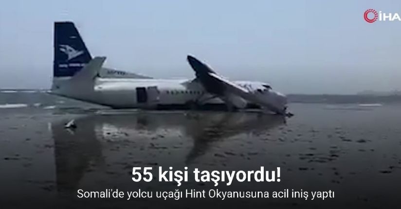 Somali'de yolcu uçağı Hint Okyanusuna acil iniş yaptı