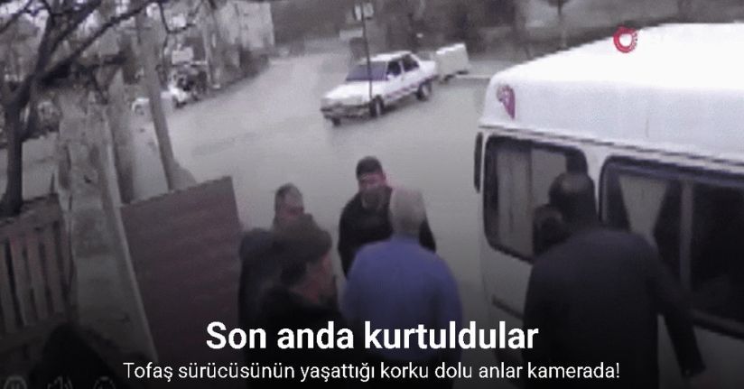 Tofaş sürücüsünün yaşattığı korku dolu anlar kamerada: Son anda kurtuldular