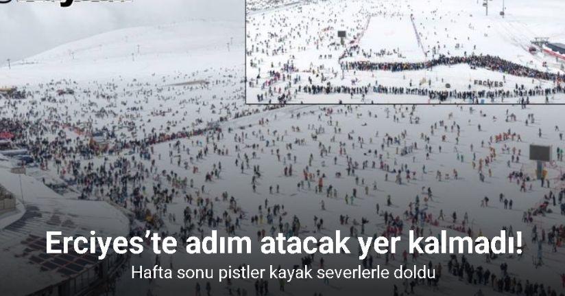 Erciyes’te hafta sonu pistler kayakçılarla doldu