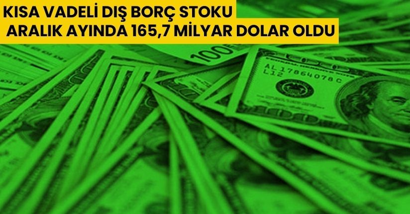 Kısa vadeli dış borç stoku, Aralık ayında 165,7 milyar dolar oldu