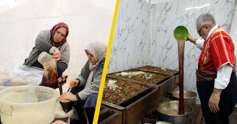 Fırat Nehri kenarında ağaçlardan toplanıp yapılan şerbete ramazan ilgisi 