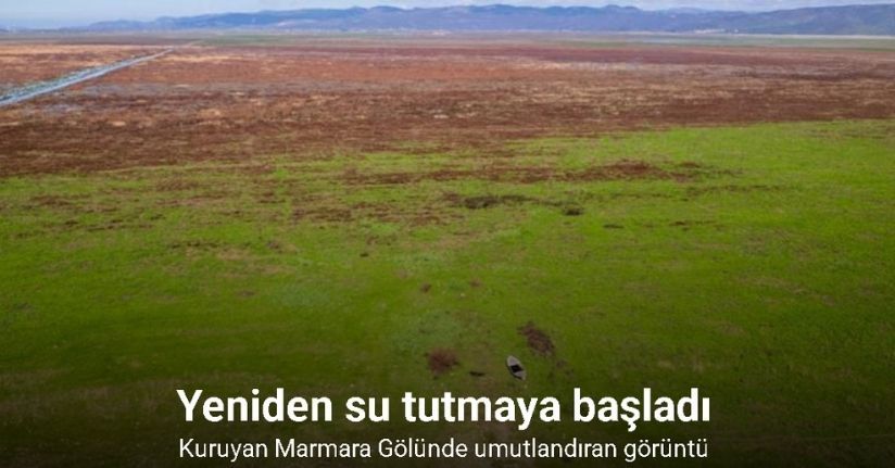 Kuruyan Marmara Gölünde umutlandıran görüntü