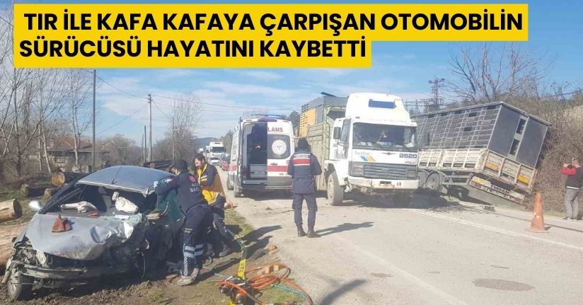 Tır ile kafa kafaya çarpışan otomobilin sürücüsü hayatını kaybetti
