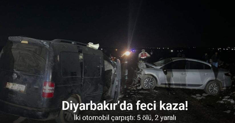Diyarbakır’da iki otomobil çarpıştı: 3 ölü, 3 yaralı