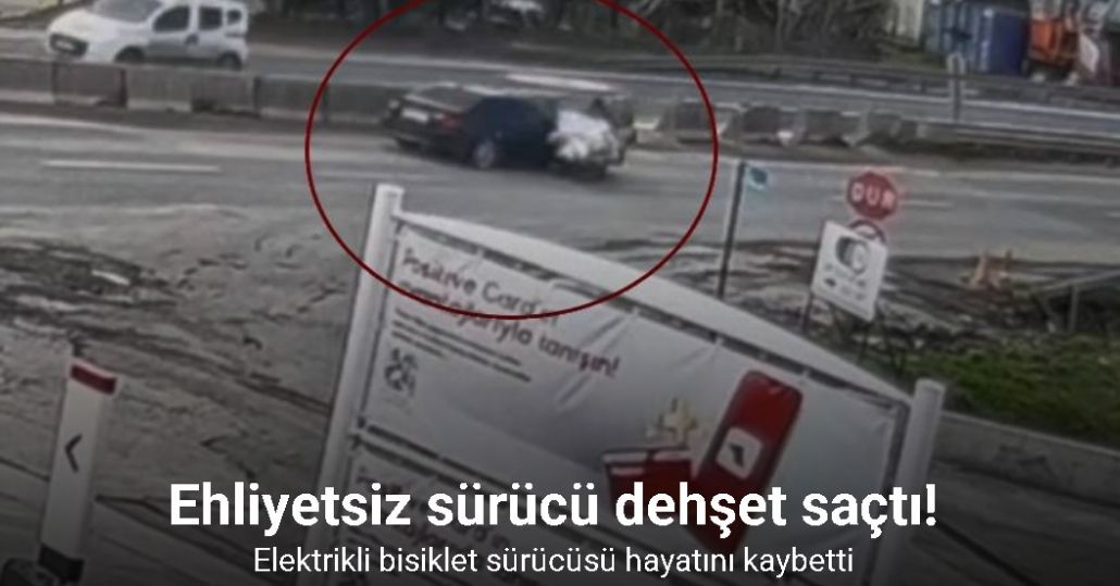 Otomobille çarpışan elektrikli bisiklet sürücüsü hayatını kaybetti