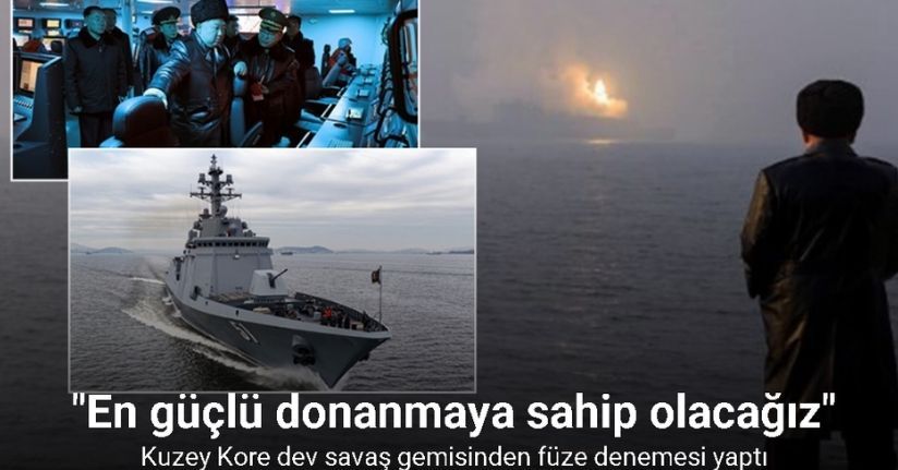Kuzey Kore dev savaş gemisinden füze denemesi yaptı