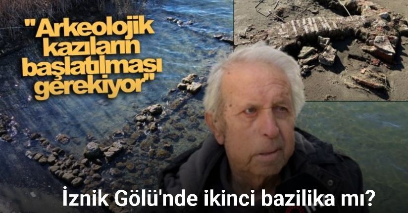 İznik Gölü’nde sular çekildi...Bir tarihi eser günyüzüne çıktı