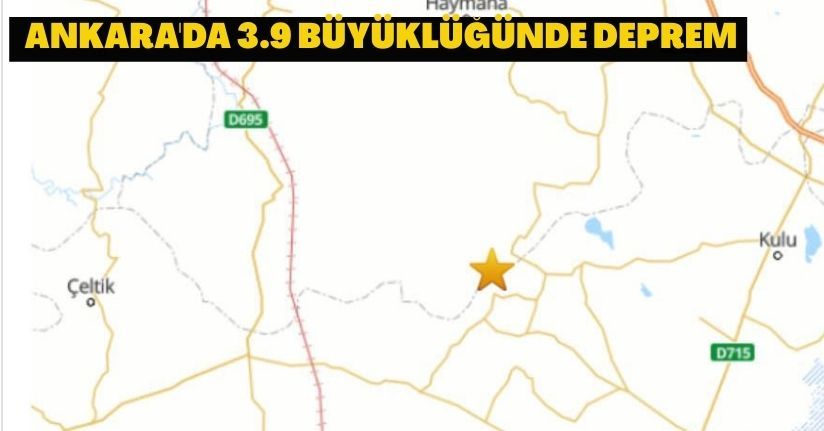 Ankara'da 3.9 büyüklüğünde deprem