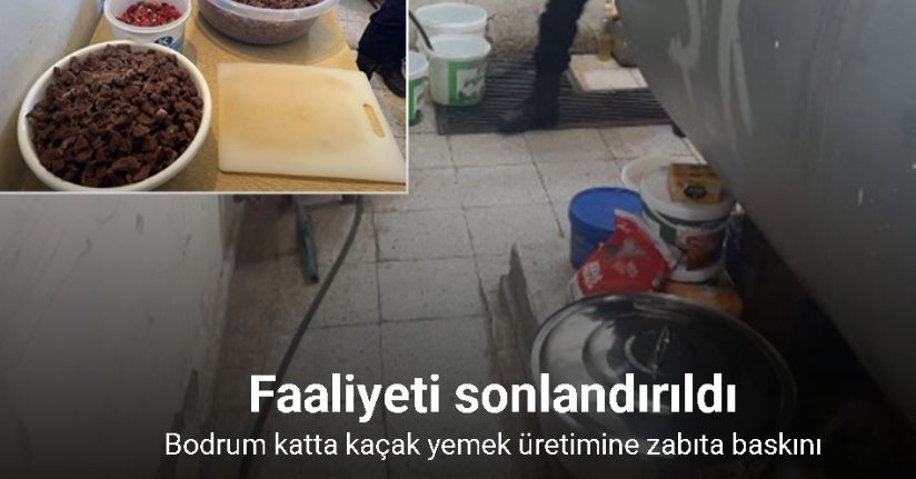Bilecik’te bodrum katta kaçak yemek üretimine zabıta baskını