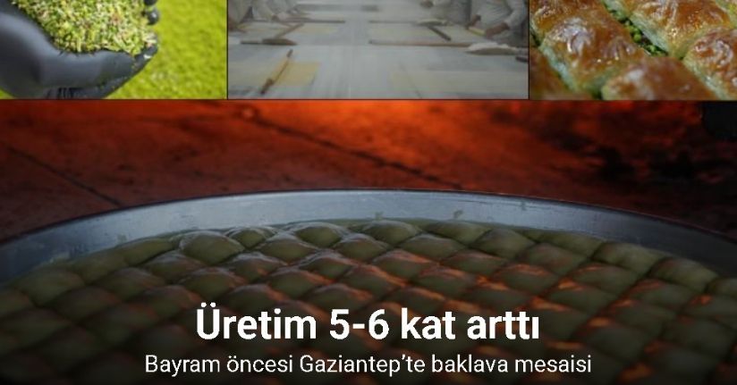 Bayram öncesi Gaziantep’te baklava mesaisi