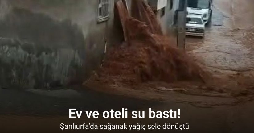 Şanlıurfa’da sağanak yağış sele dönüştü: Ev ve oteli su bastı