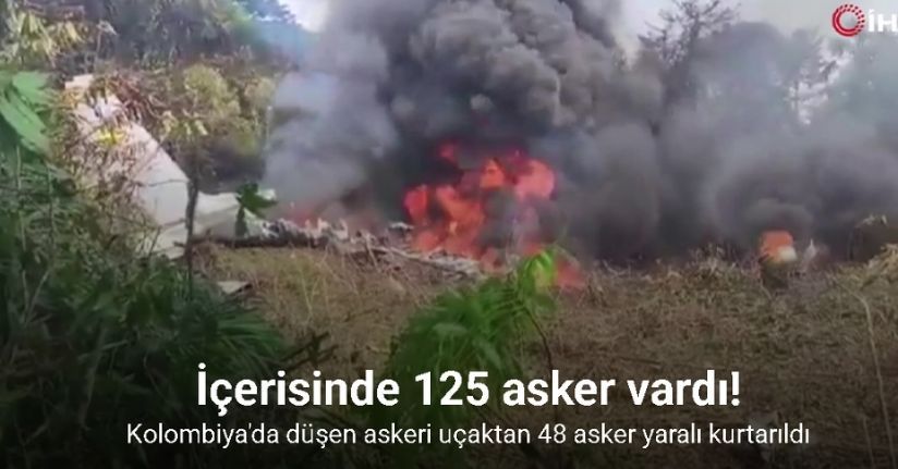 Kolombiya'da düşen askeri uçaktan 48 asker yaralı kurtarıldı