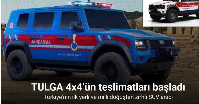 Türkiye’nin ilk yerli ve milli doğuştan zırhlı aracı olan TULGA 4x4’ün Jandarmaya teslimatları başla