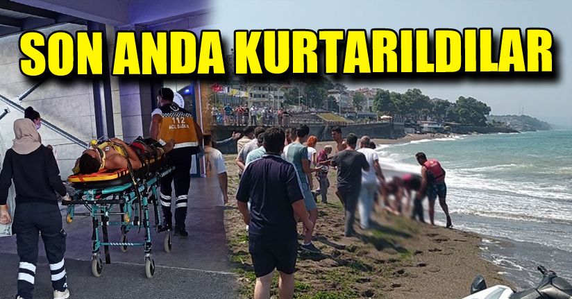 İki genç boğulmaktan son anda kurtarıldı