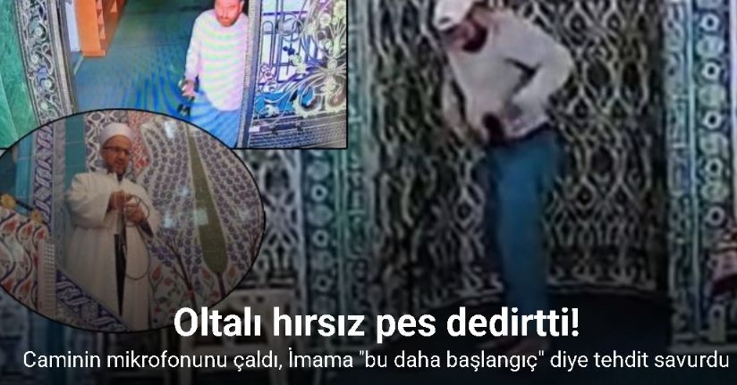 Oltalı hırsız camiden mikrofon çaldı