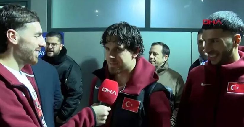 Orkun Kökçü, DHA mikrofonuyla Ferdi ve Oğuz'dan Dünya Kupası yorumlarını ald