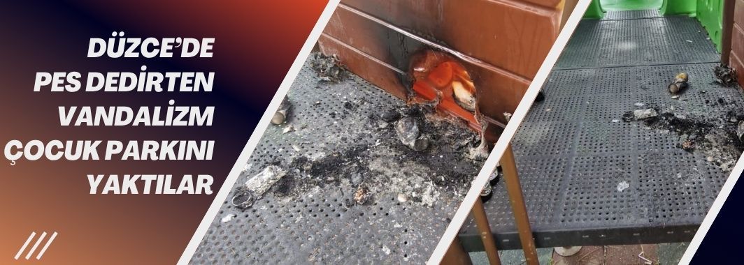 Düzce’de Pes Dedirten Vandalizm: Çocuk Parkını Yaktılar