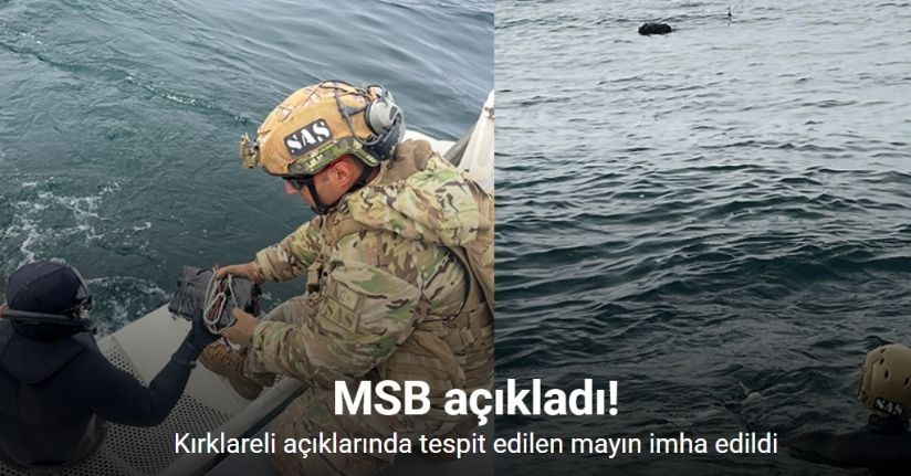 Kırklareli açıklarında tespit edilen mayın imha edildi