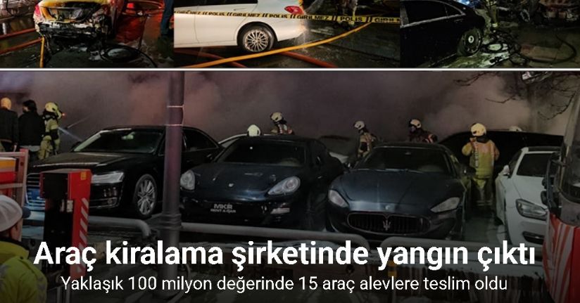 100 milyon değerinde 15 araç alevlere teslim oldu