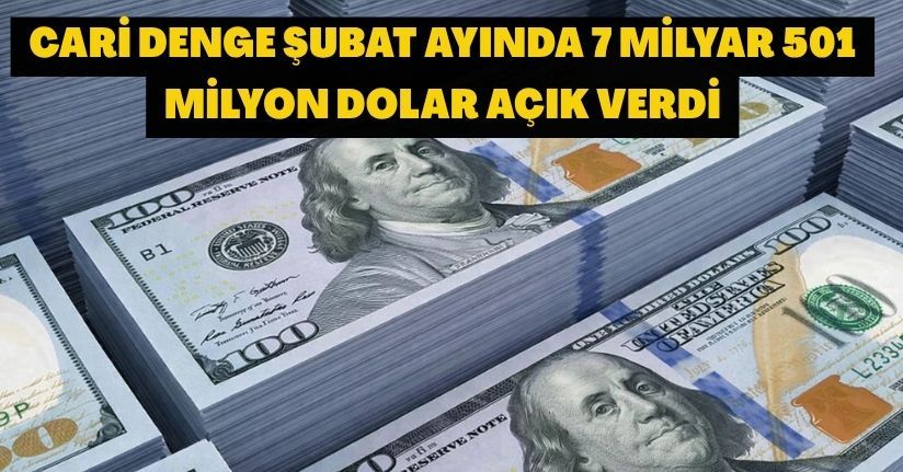 Cari denge Şubat ayında 7 milyar 501 milyon dolar açık verdi