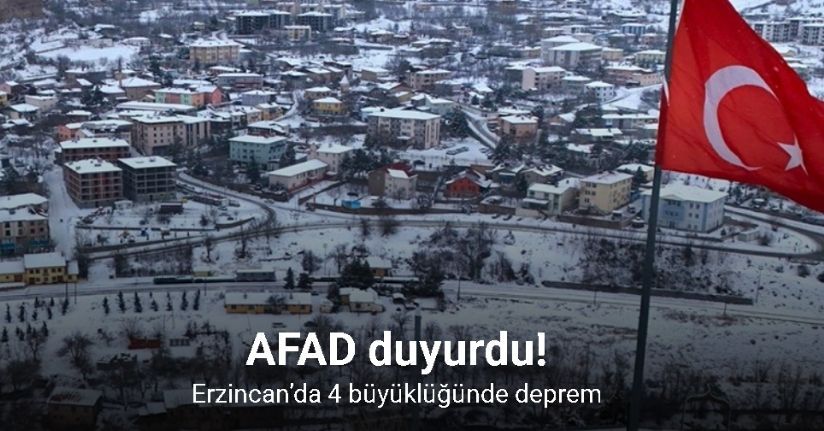 Erzincan’da 4 büyüklüğünde deprem