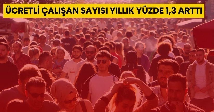 Ücretli çalışan sayısı yıllık yüzde 1,3 arttı