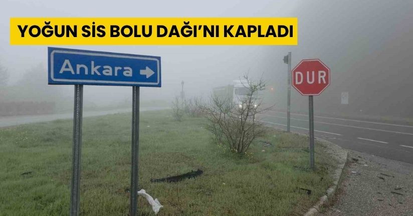 Yoğun sis Bolu Dağı’nı kapladı