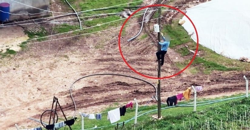 Dronu görünce kaçak hatları iptal etti