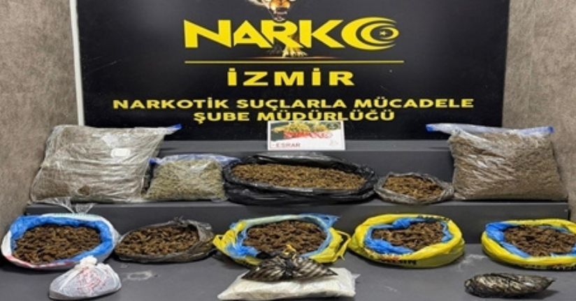 İzmir’de 16 kilo 550 gram esrar ele geçirildi