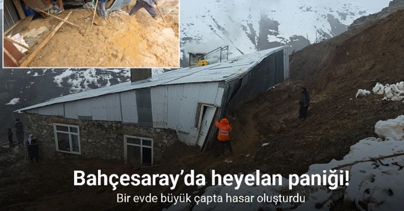 Bahçesaray’da heyelan bir eve zarar verdi