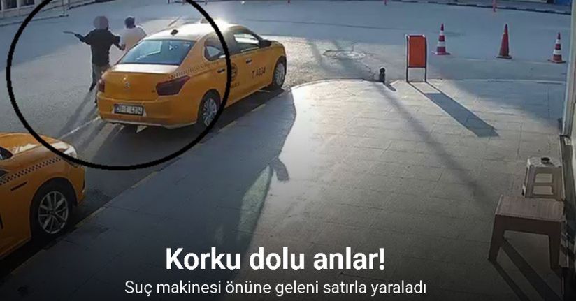 Suç makinesi önüne geleni satırla yaraladı, o anlar kameraya yansıdı