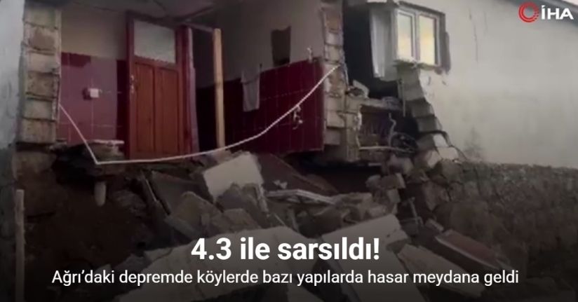 Ağrı’daki depremde köylerde bazı yapılarda hasar meydana geldi