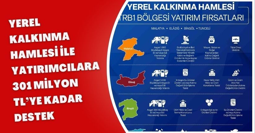 Yerel Kalkınma Hamlesi ile yatırımcılara 301 Milyon TL’ye kadar destek