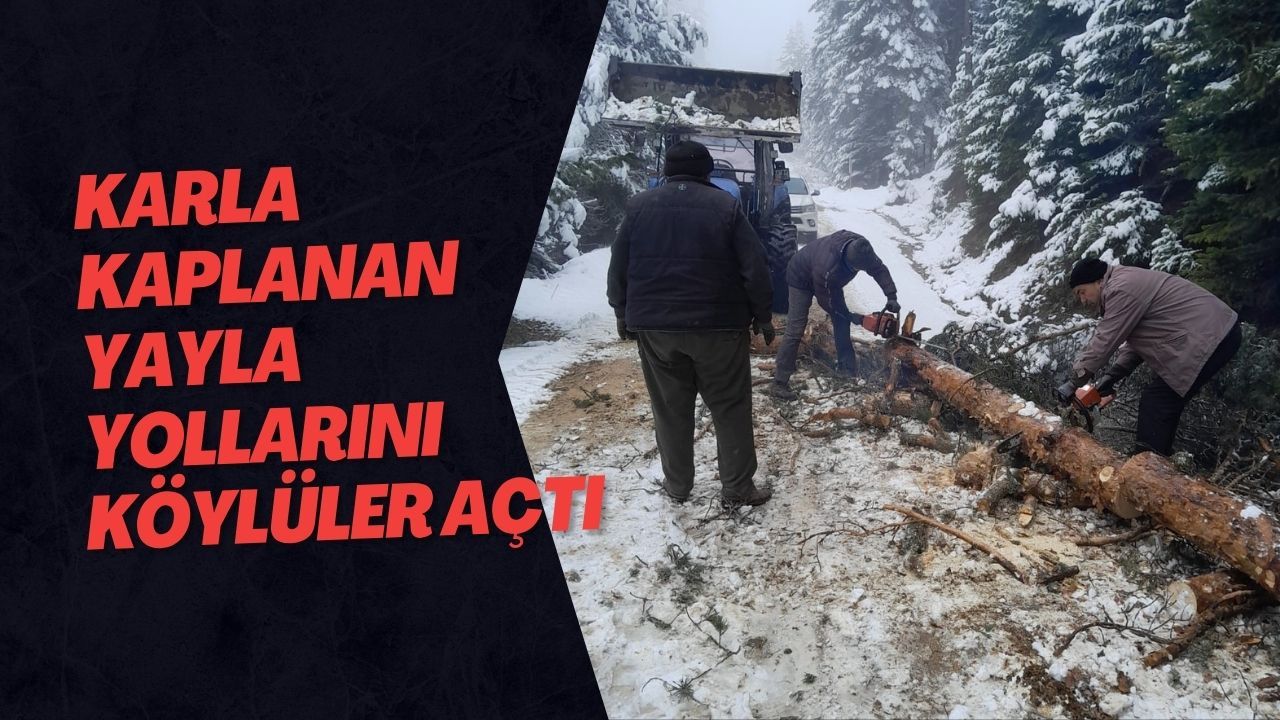 Karla Kaplanan Yayla Yollarını Köylüler Açtı