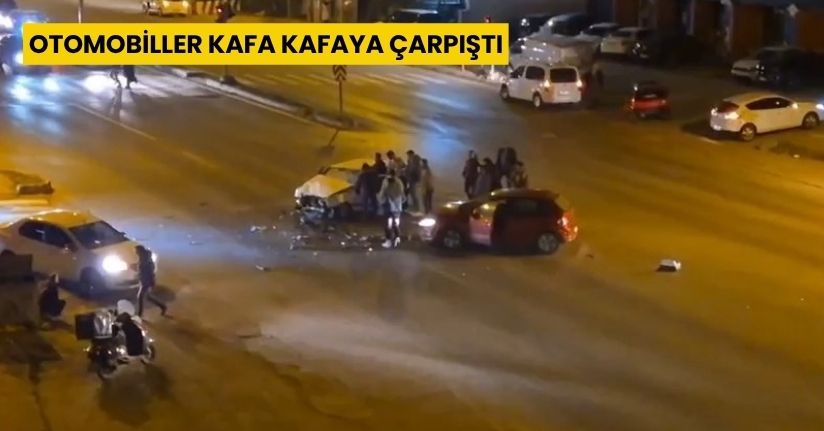 Otomobiller kafa kafaya çarpıştı; 2 yaralı